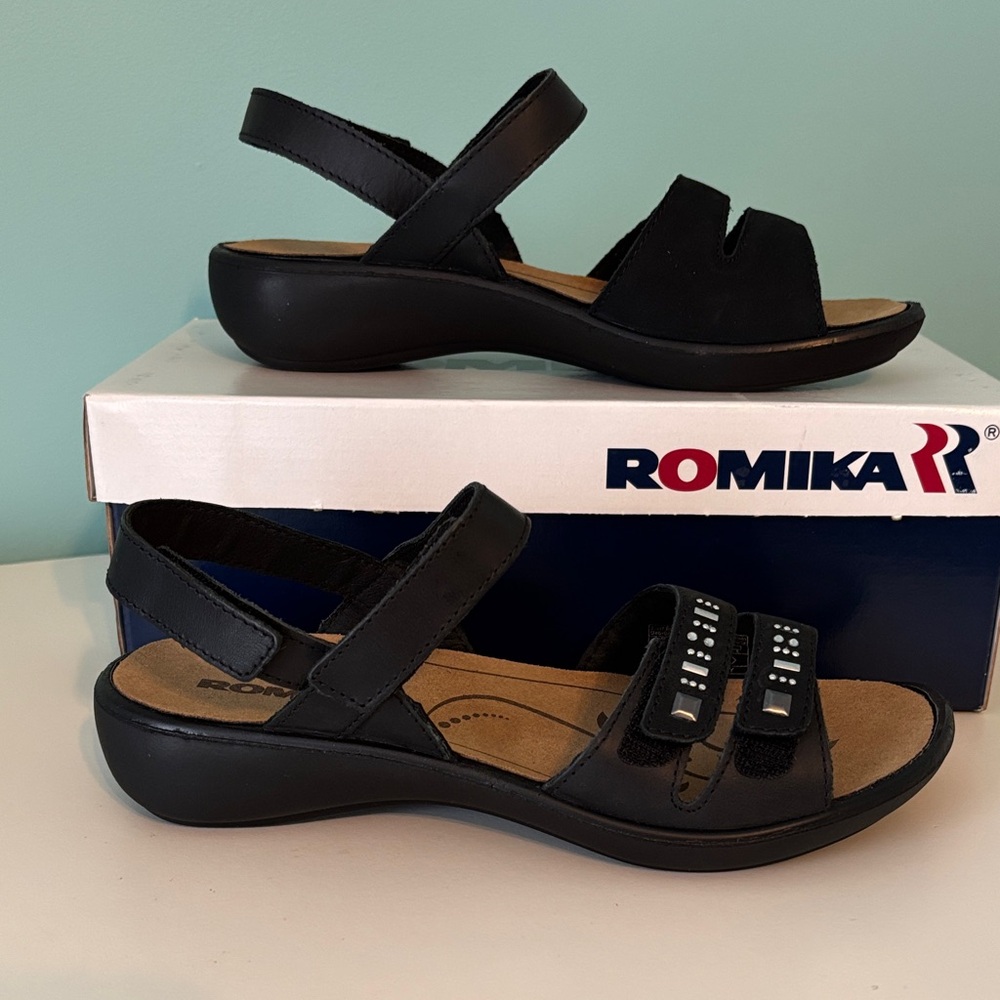 Romika Ibiza Black Strappy Women's Sandals